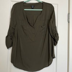 Torrid Olive Green Harper Blouse size 1x